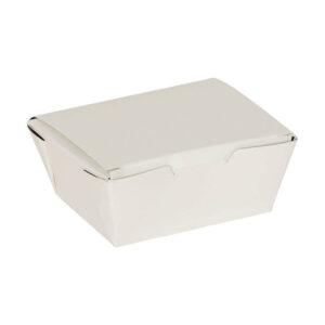 Silver Coated Neo Pail Food Paper Box with Lid - White (350ml - 800ml)