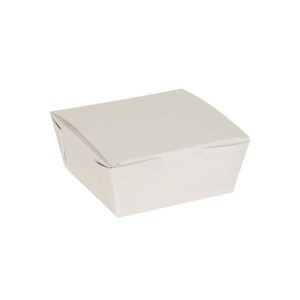 Silver Coated Neo Pail Food Paper Box with Lid - White (350ml - 800ml)