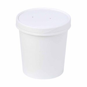 SOUP CUP with Paper Lids 8oz to 32 oz White and kraft