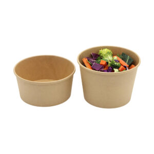 SOUP CUP with Paper Lids 8oz to 32 oz White and kraft