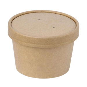 SOUP CUP with Paper Lids 8oz to 32 oz White and kraft
