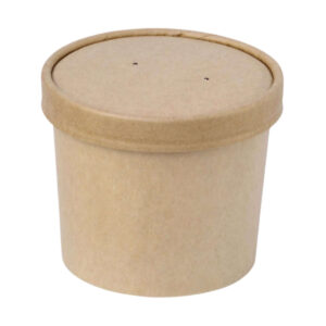 SOUP CUP with Paper Lids 8oz to 32 oz White and kraft