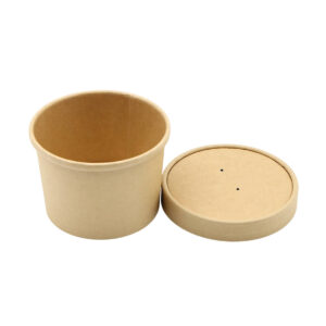 SOUP CUP with Paper Lids 8oz to 32 oz White and kraft