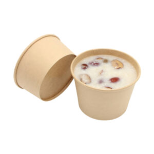 SOUP CUP with Paper Lids 8oz to 32 oz White and kraft