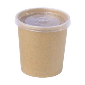 SOUP CUP with Paper Lids 8oz to 32 oz White and kraft