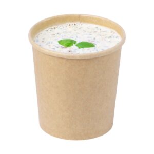 SOUP CUP with Paper Lids 8oz to 32 oz White and kraft