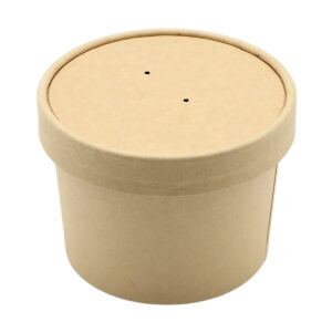 SOUP CUP with Paper Lids 8oz to 32 oz White and kraft