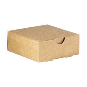 SNACK BOX COATED, Brown, White, 11.8x11.8x4.8