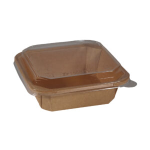 Thermoseal Square Bowl for Salads - Brown Kraft & White (500ml - 1200ml)