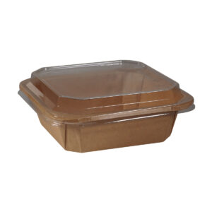 Thermoseal Square Bowl for Salads - Brown Kraft & White (500ml - 1200ml)