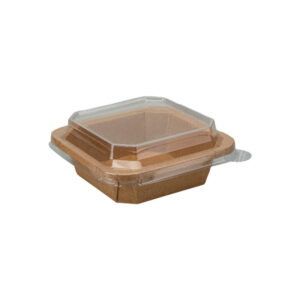 Thermoseal Square Bowl for Salads - Brown Kraft & White (500ml - 1200ml)