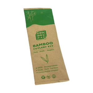 Bamboo Cutlery Set (Fork, Knife, Napkin) | 18cm