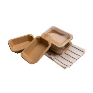 Thermoseal Octagonal Rectangular Bowl for Salads & Food - Kraft & White (500ml - 1500ml)
