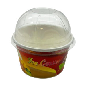ICE CREAM PAPER CUP - 200cc Carton Bowl with Dome Lid