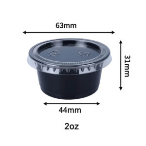 Sauce Cup – Black, 1.5 oz Portion Container