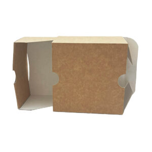 SwipeBox™ Burger Box - Kraft (12.5cm x 12.5cm x 7.5cm)
