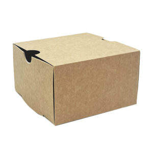 Burger SwipeBox – Kraft, 12.5×12.5×7.5 cm, Secure Takeaway Packaging