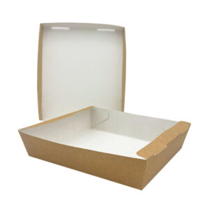 MPB Platter Box V2 – Kraft, 23×22×5.5 cm, with Base and Cover