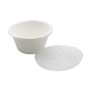 Bagasse Sauce Cup with PET Lid | 2oz (60ml)