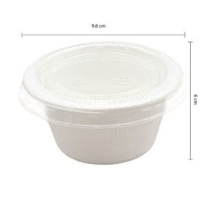 Bagasse Sauce Cup with PET Lid | 2oz (60ml)