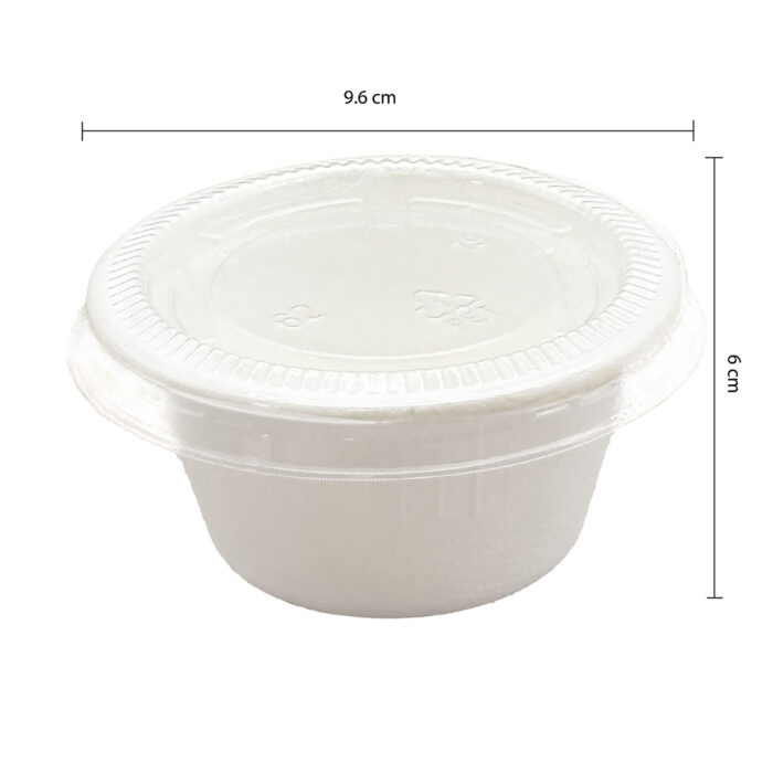 7585-2__Bagasse Sauce Cup with PET Lid 2oz (60ml)