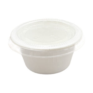 SAUCE CUP BAGASSE - 2OZ - 60ML - BASE +Pet Lid