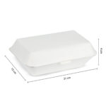 7753-2__Combo Clam PE Coated , White, 21x15x4 cm