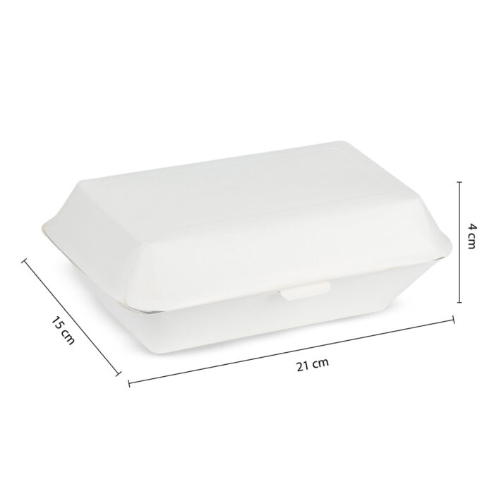 7753-2__Combo Clam PE Coated , White, 21x15x4 cm