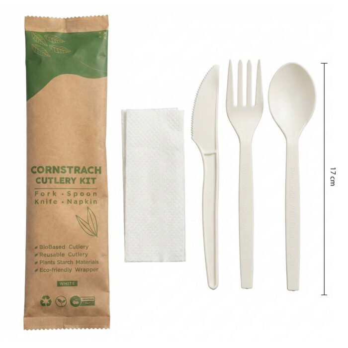 7872-2__Cutlery Set 4 in 1 PSM Corn Starch White 17cm