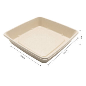 ECOPULPHRV-CS1400- 1400ML SQUARE BASE +PP LID