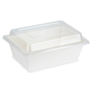 Disposable RECTANGULAR  PAPER TRAY WHITE JH-FA-800,650,1000,1200+PET LID