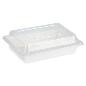 Disposable RECTANGULAR  PAPER TRAY WHITE JH-FA-800,650,1000,1200+PET LID