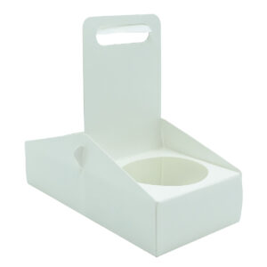 Coffee Cup Carrier LITE 2 CUPS | WHITE & KRAFT