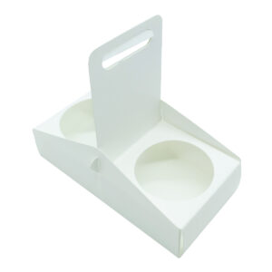Coffee Cup Carrier LITE 2 CUPS | WHITE & KRAFT