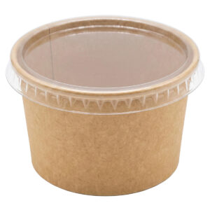 Paper Sauce Cup + Pet Lid 50ml ,100 ml | Kraft | White |, Prodelpak
