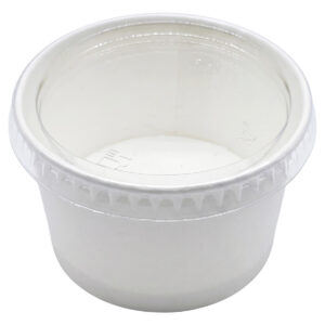 Paper Sauce Cup + Pet Lid 50ml ,100 ml | Kraft | White |, Prodelpak