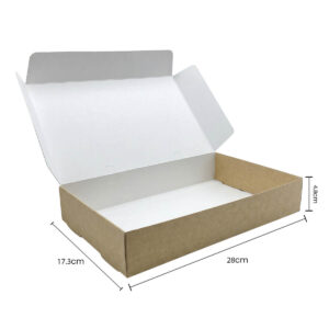 Multiuse carton Box White & Kraft 28-17.3-4.8 cm