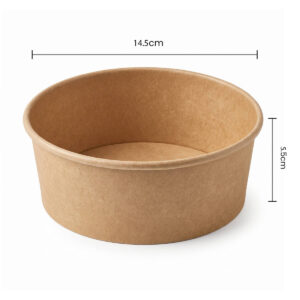 PAPER BOWL PE COATED 500,750,1000,1300 ml Kraft +pp lid