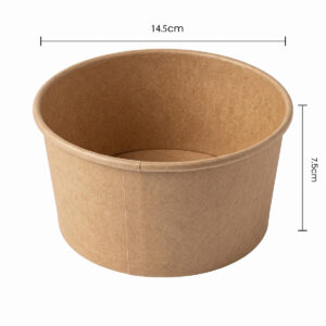 PAPER BOWL PE COATED 500,750,1000,1300 ml Kraft +pp lid