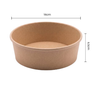 PAPER BOWL PE COATED 500,750,1000,1300 ml Kraft +pp lid
